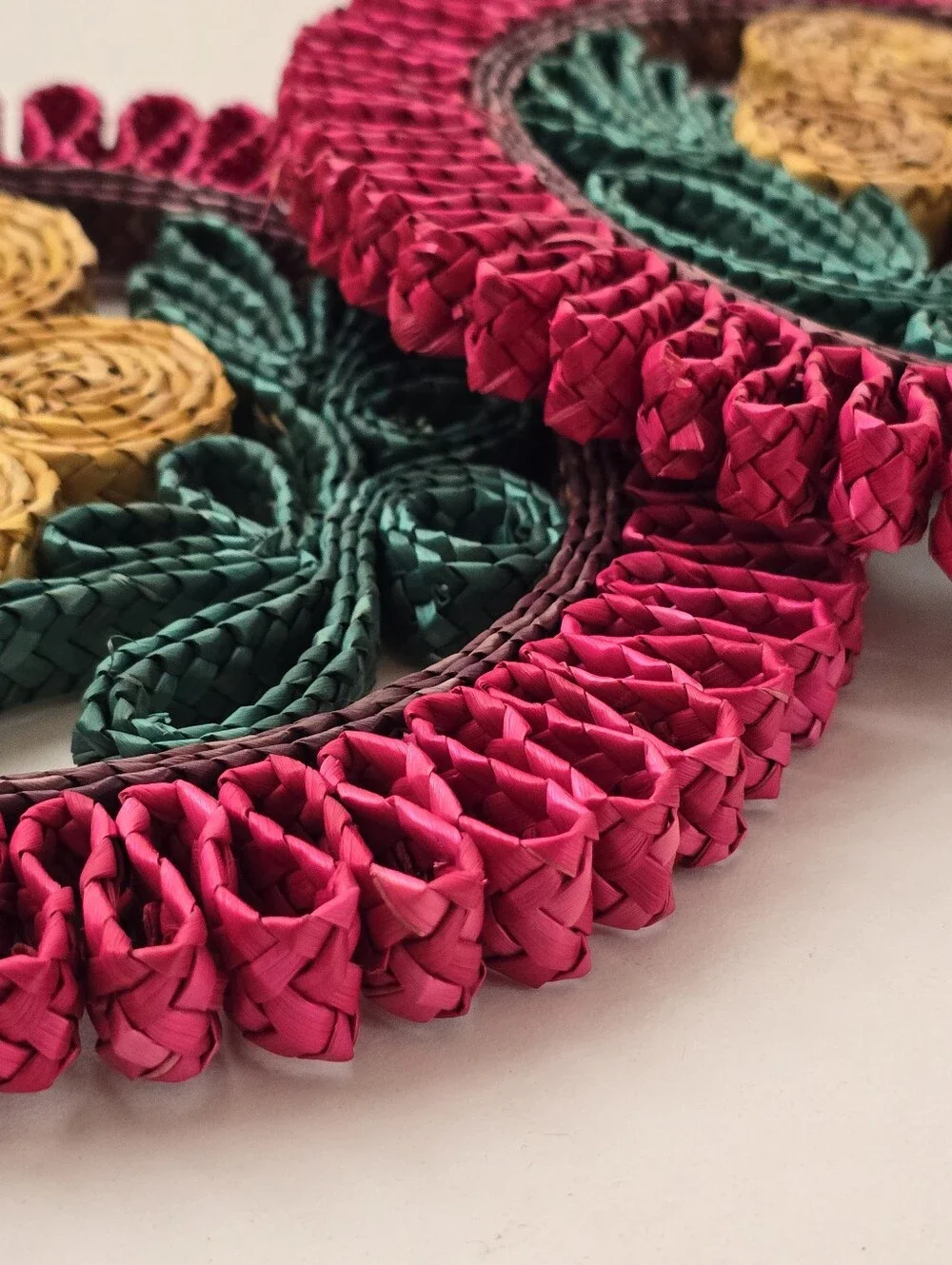 Boho Floral Woven Trivets Set of 2 Handmade Hot Pads Bohemian Kitchen Decor